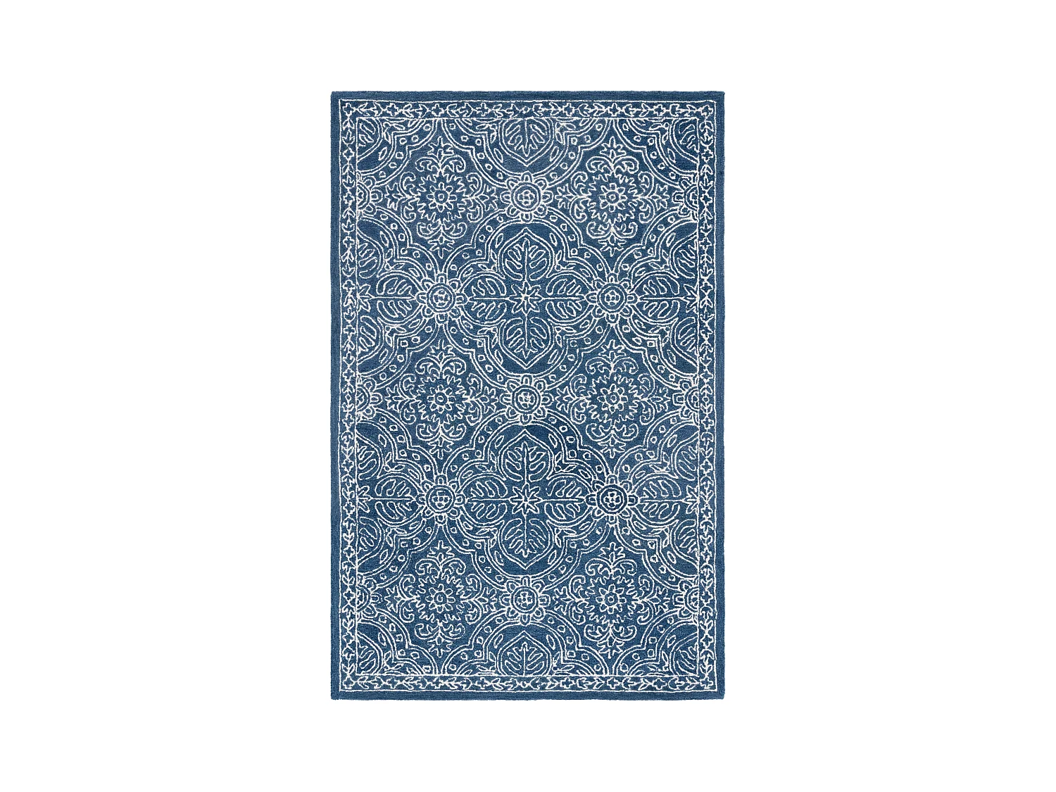 Tapis Bleu Marine Bleu/Neutre 152 X 244 cm - Avery
