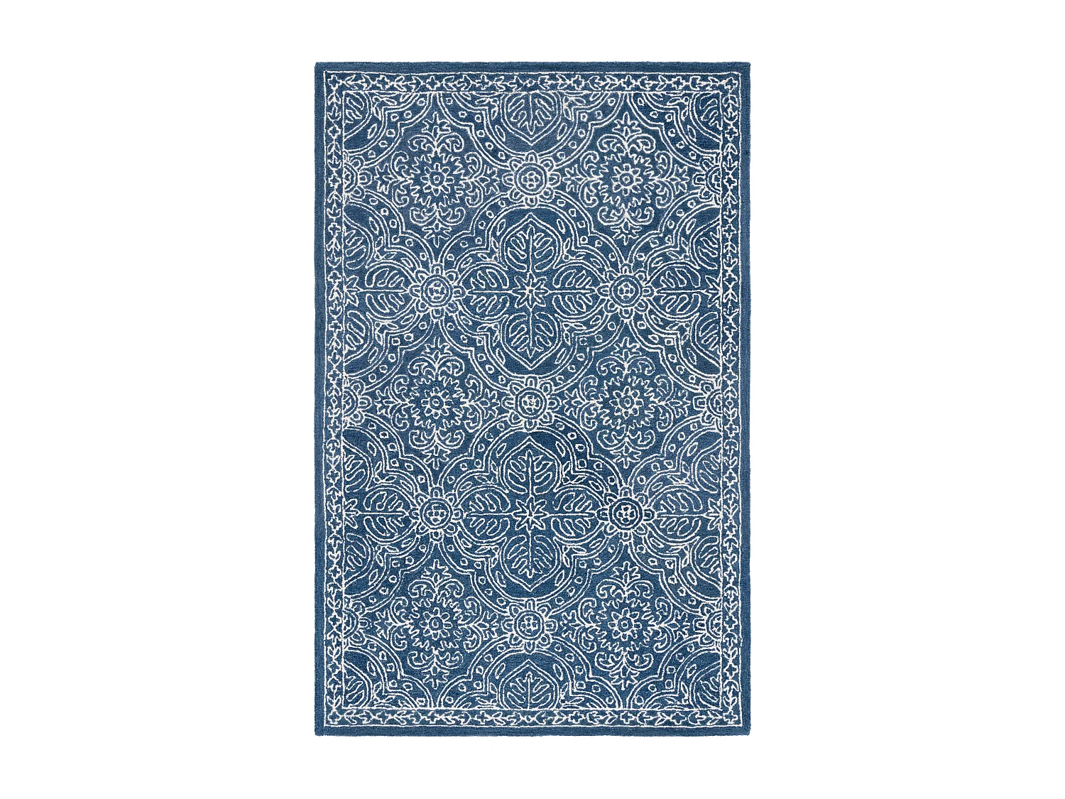 Tapis Bleu Marine Bleu/Neutre 152 X 244 cm - Avery