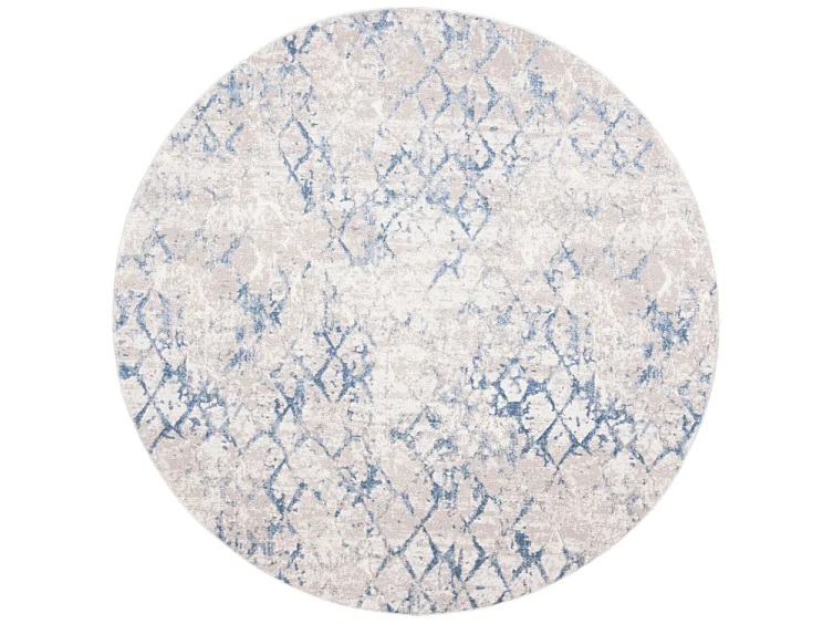 Tapis Gris clair/Bleu 91 X 91 cm - Léa