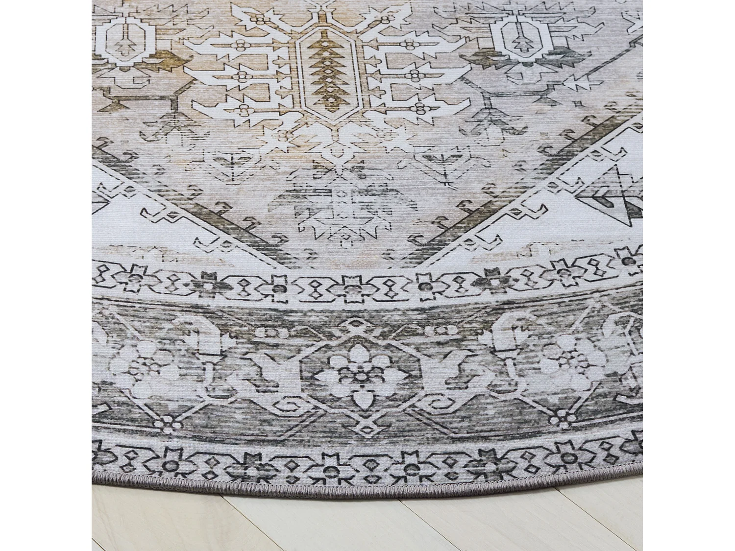 Tapis Beige/Gris 122 X 122 cm - Kushim