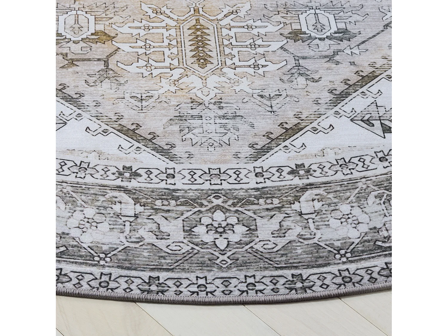 Tapis Beige/Gris 122 X 122 cm - Kushim