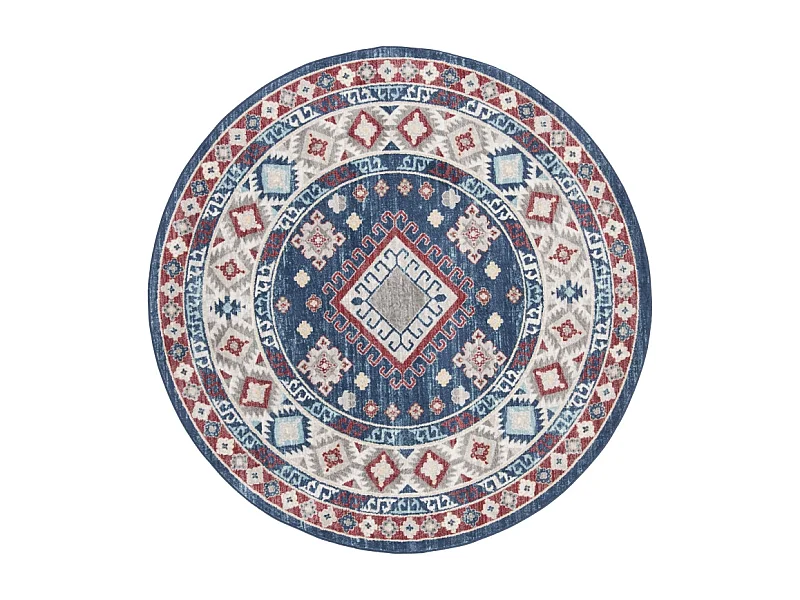 Tapis Bleu/Rouge 201 X 201 cm - Kathleen