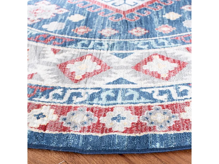 Tapis Bleu/Rouge 201 X 201 cm - Kathleen