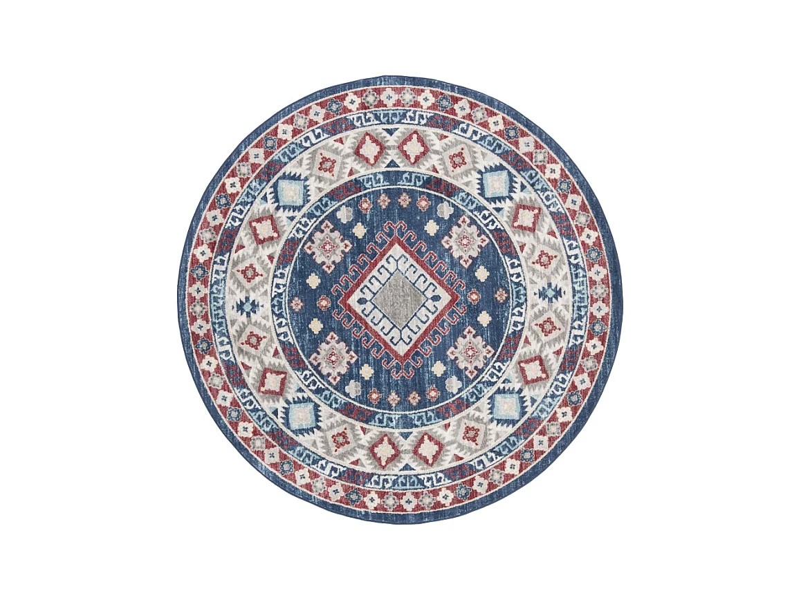 Tapis Bleu/Rouge 201 X 201 cm - Kathleen