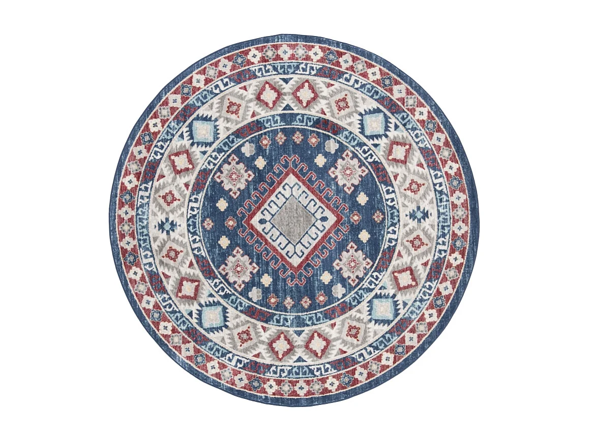 Tapis Bleu/Rouge 201 X 201 cm - Kathleen