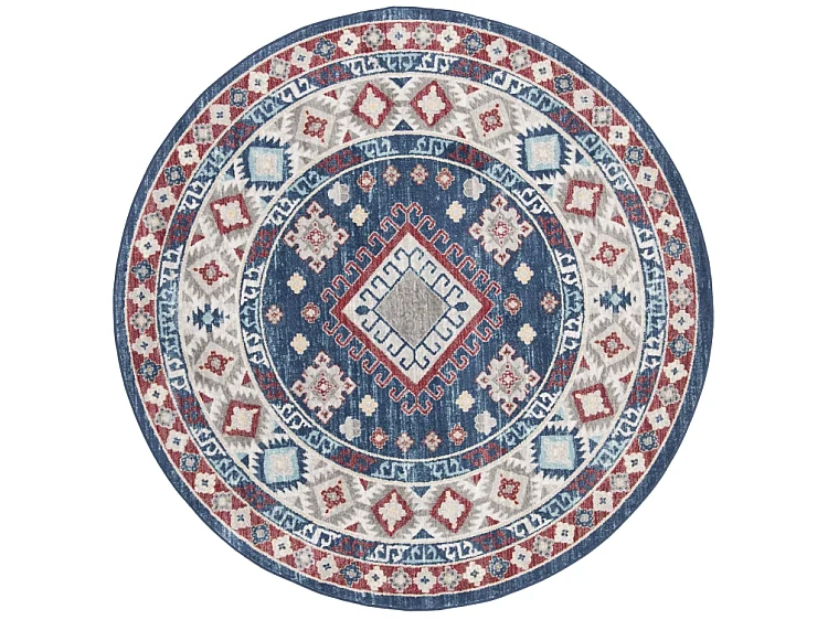 Tapis Bleu/Rouge 201 X 201 cm - Kathleen