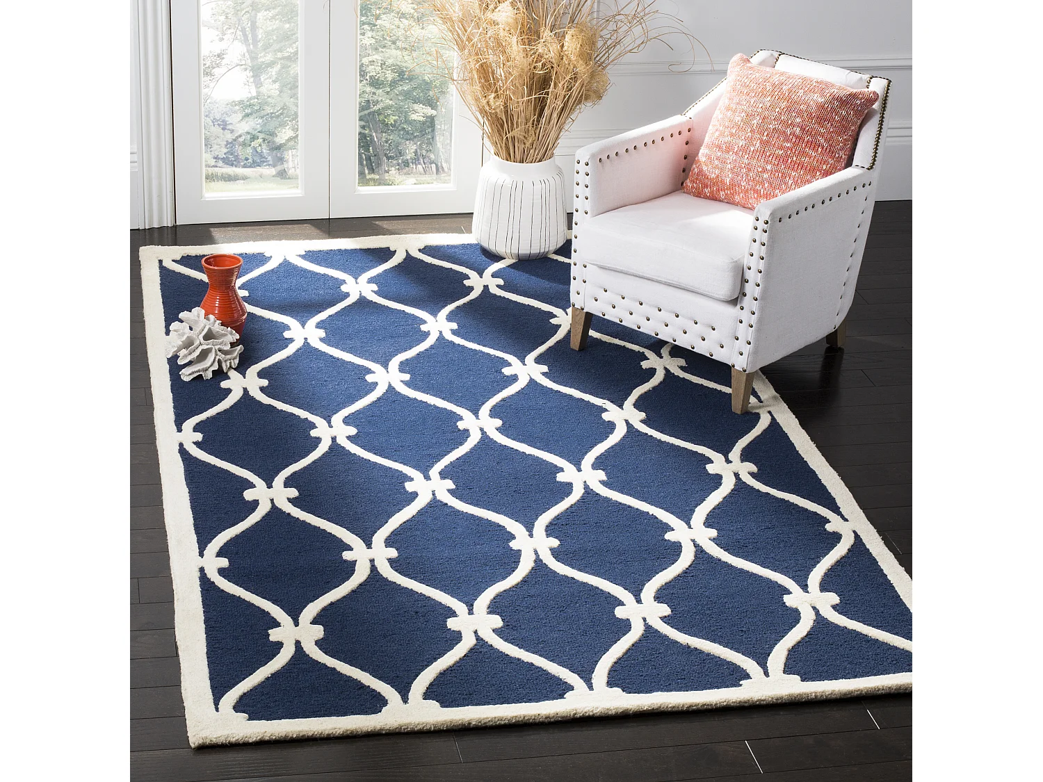 Tapis Bleu Marine/Neutre 152 X 244 cm - Hugo