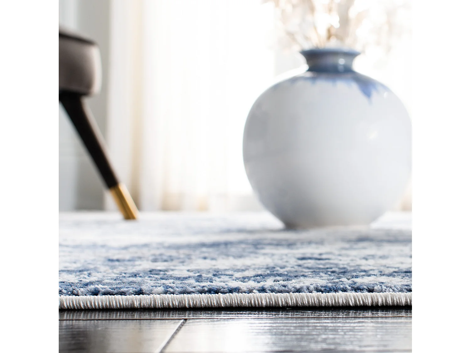 Tapis Marine/Gris 91 X 91 cm - Rhiannon