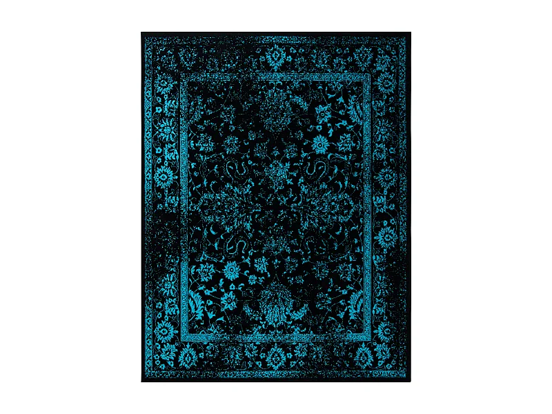 Tapis Noir/Sarcelle 235 x 305 cm - Lucinda