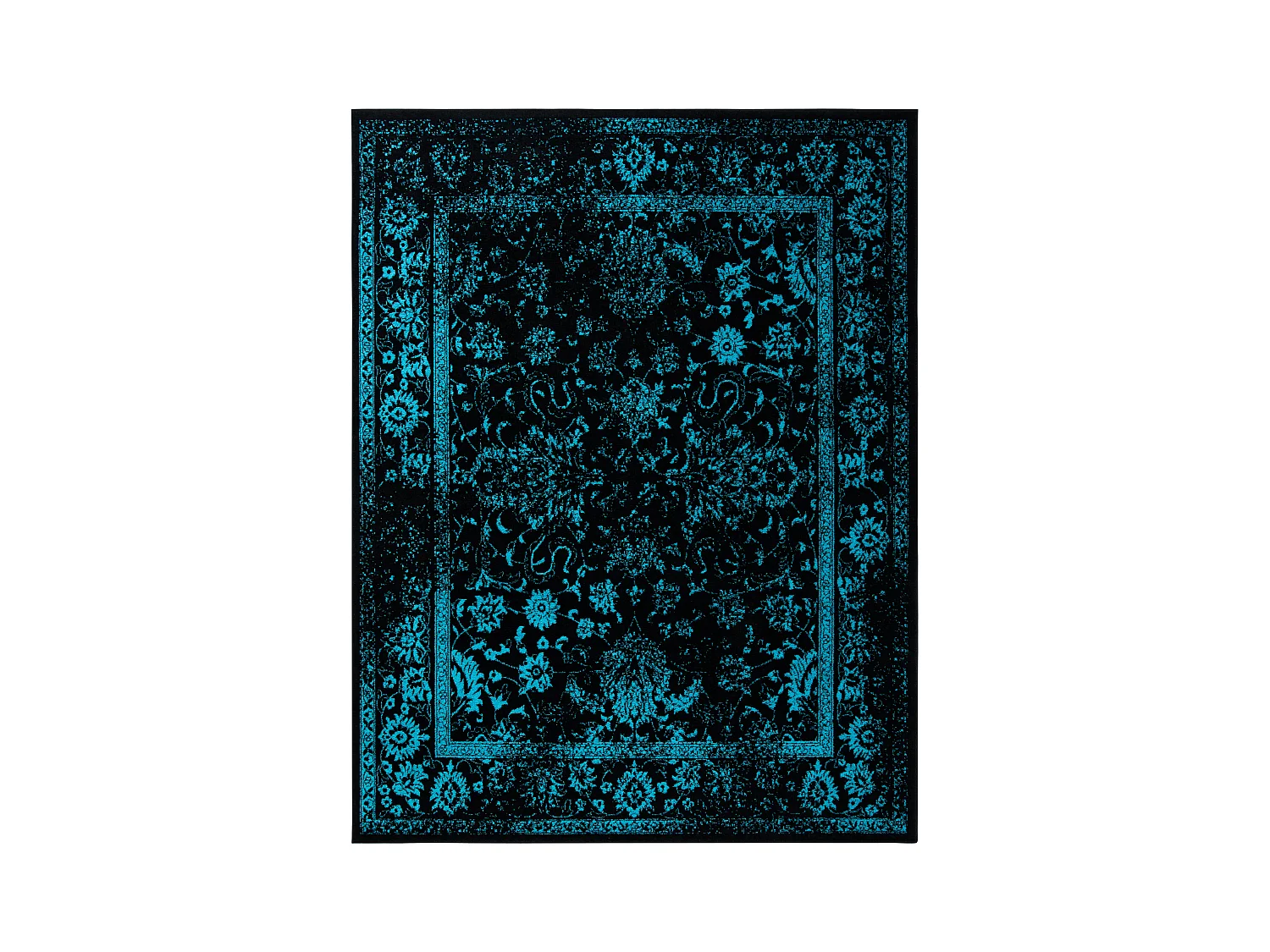 Tapis Noir/Sarcelle 244 X 305 cm - Lucinda