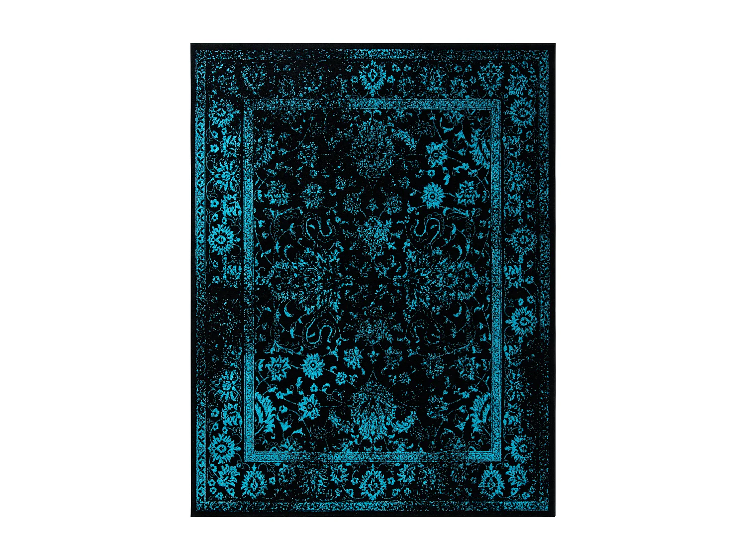 Tapis Noir/Sarcelle 235 x 305 cm - Lucinda