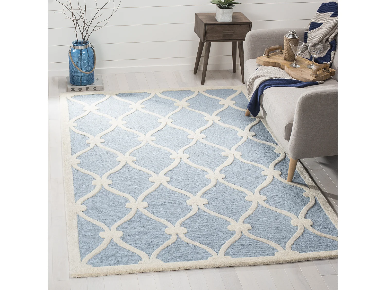Tapis Bleu/Neutre 122 X 183 cm - Hugo