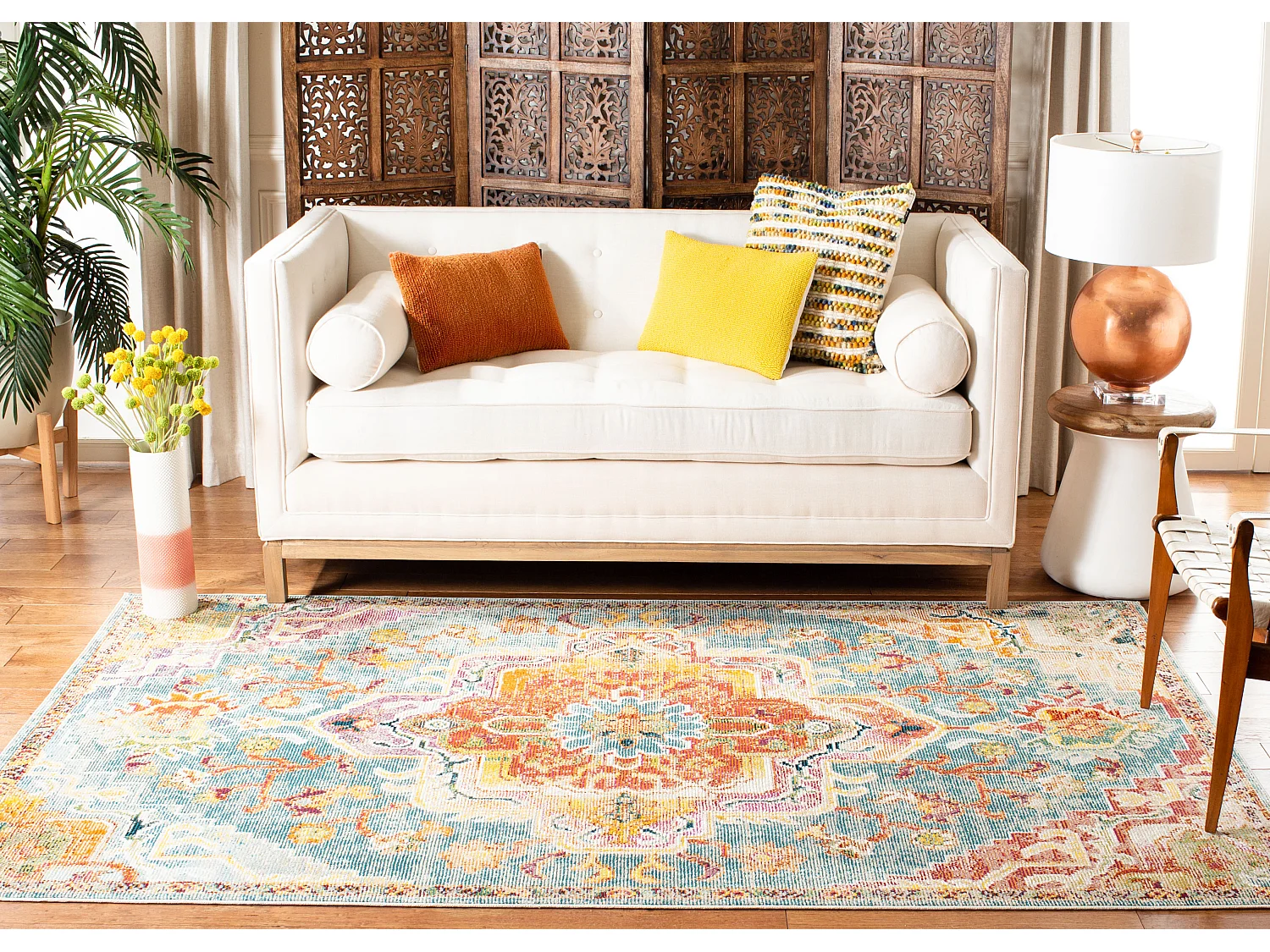 Tapis Bleu/Orange 152 X 244 cm - Desi