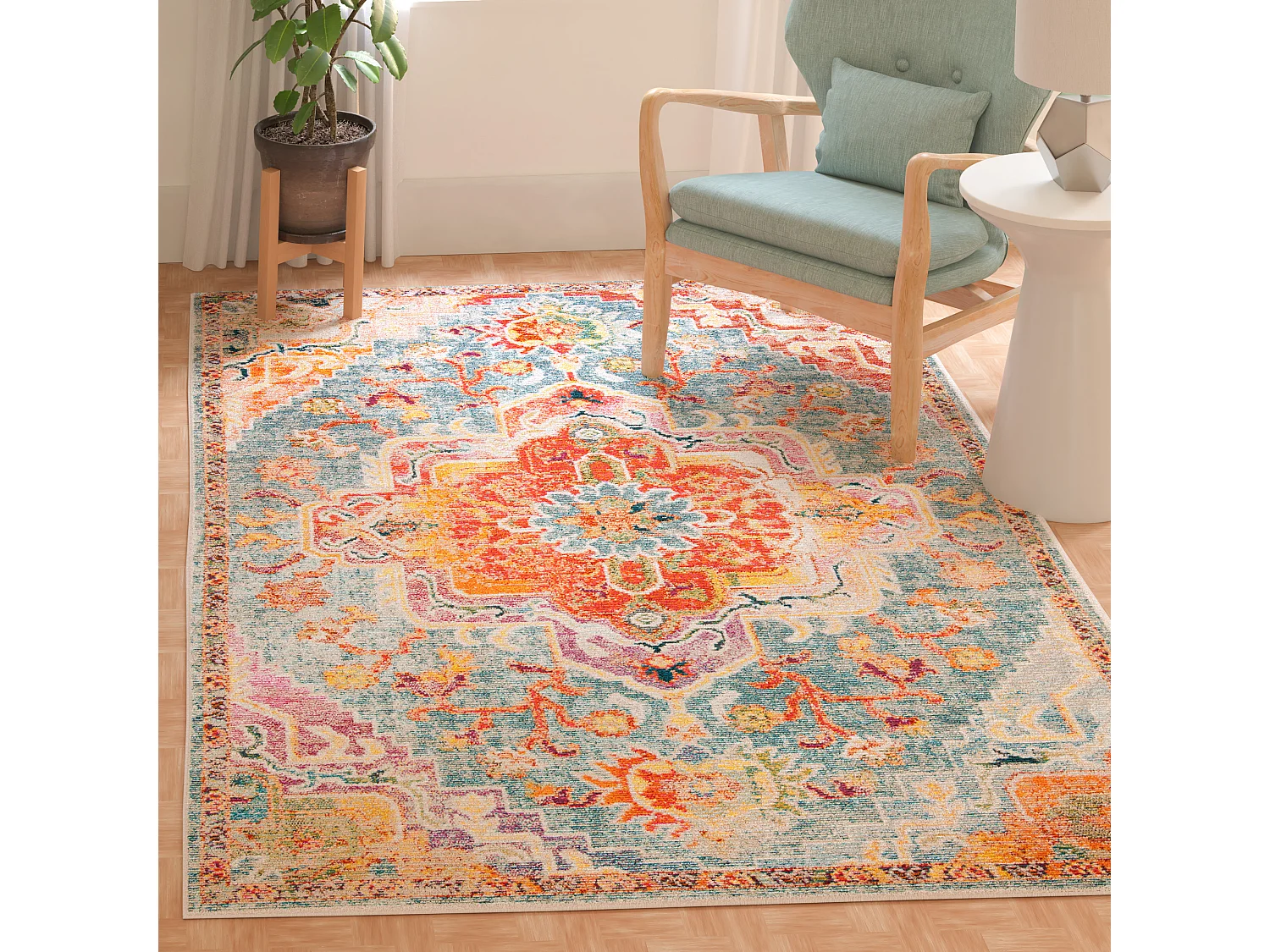 Tapis Bleu/Orange 152 X 244 cm - Desi