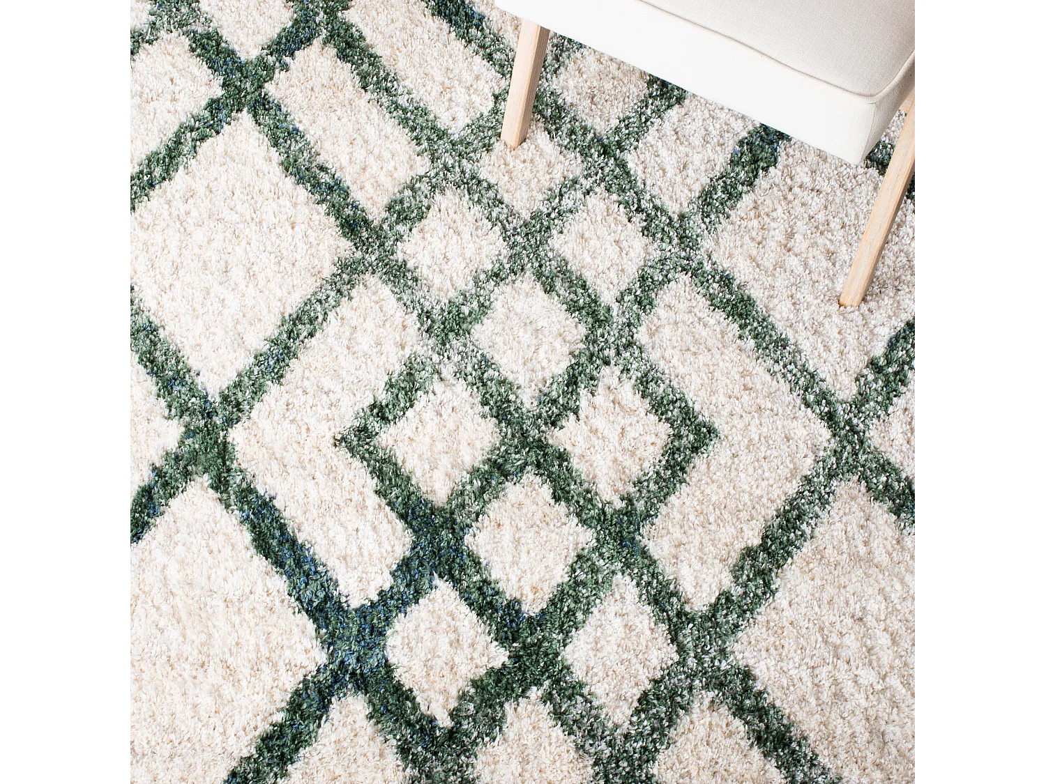 Tapis Ivoire/Vert 61 X 91 cm - Myra