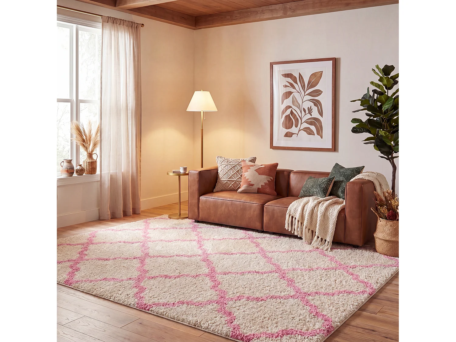 Tapis Neutre/Rose 155 X 229 cm - Aldo