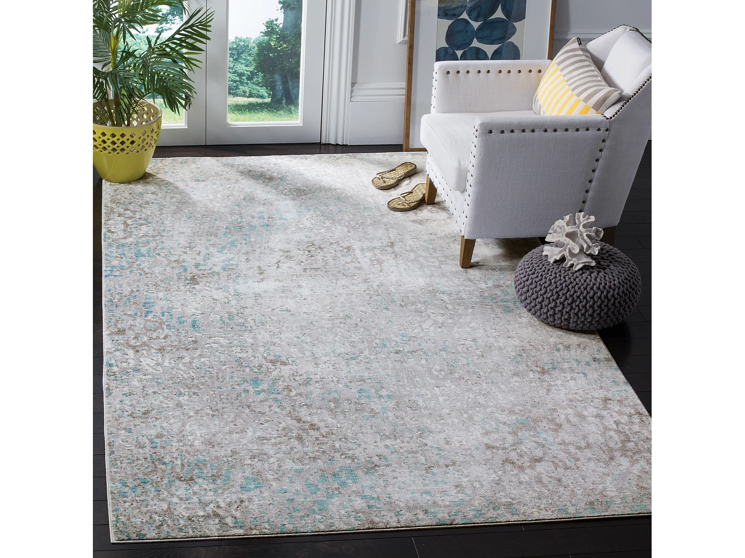 Tapis Gris/Bleu 122 X 183 cm - Steller