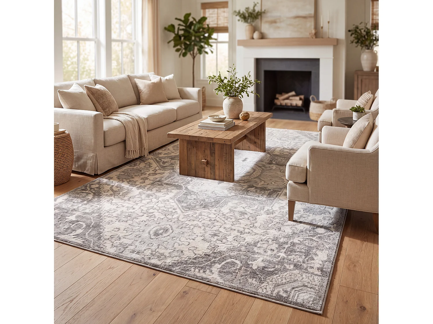 Tapis Gris/Neutre 122 X 183 cm - Maeve