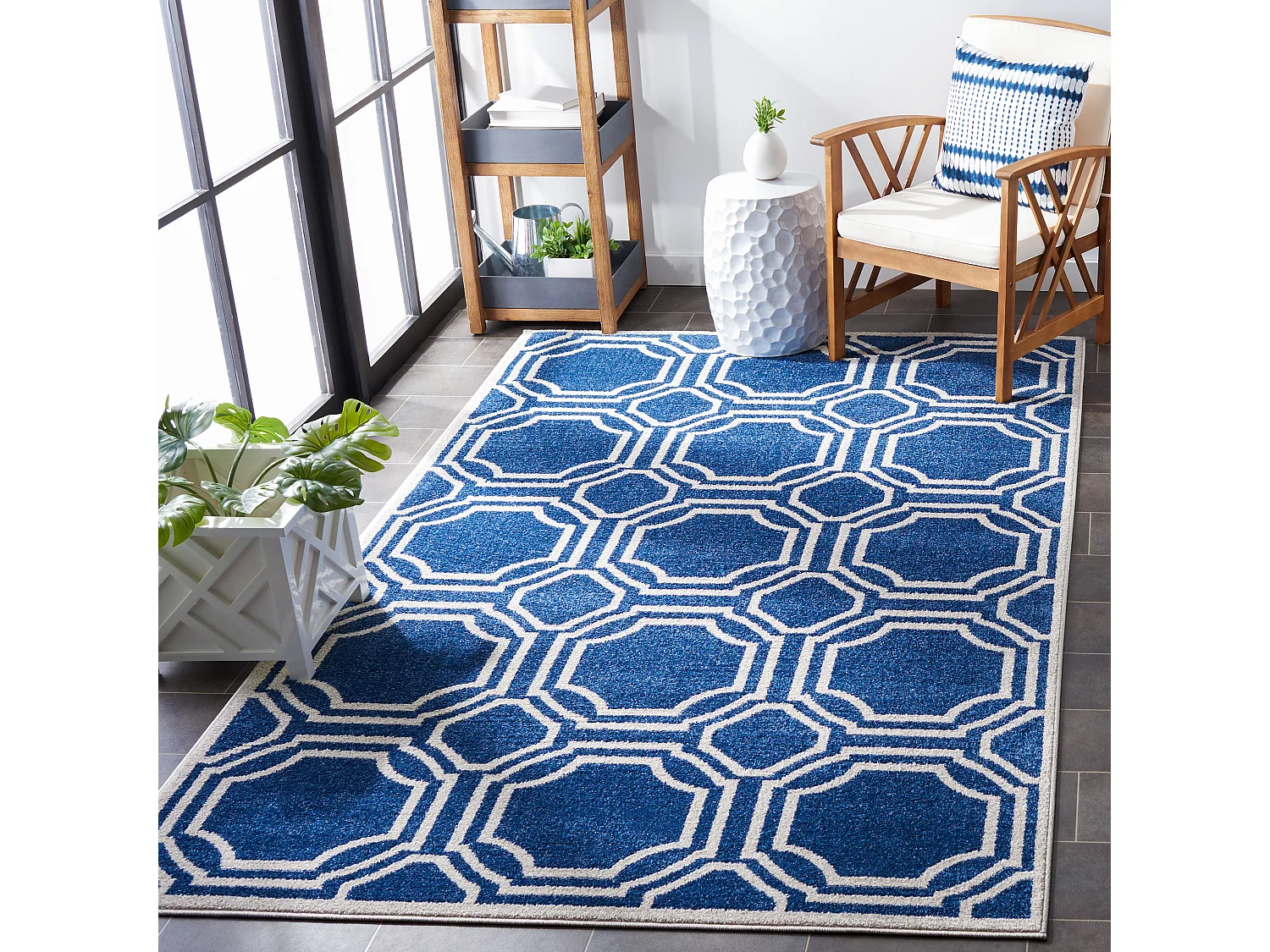 Tapis Bleu Marine/Neutre 152 X 244 cm - Ferrat