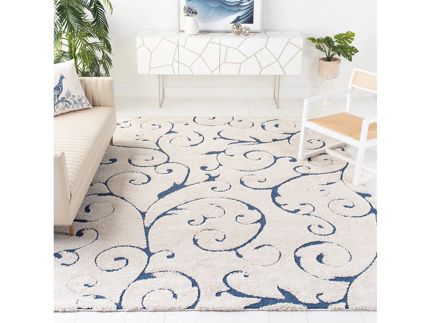 Tapis Neutre/Bleu 160 X 229 cm - Rosalind