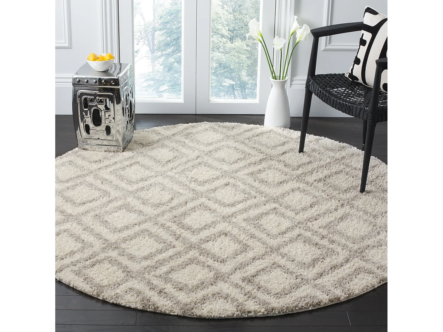 Tapis Neutre/Blanc 201 X 201 cm - Fabricio