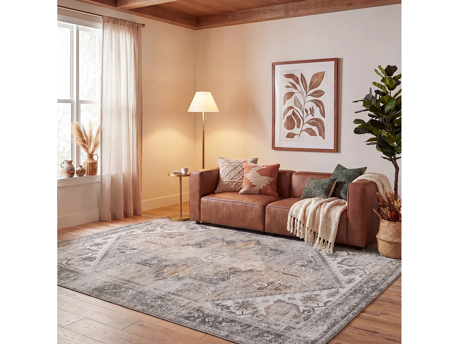 Tapis Beige/Gris 244 X 305 cm - Kushim