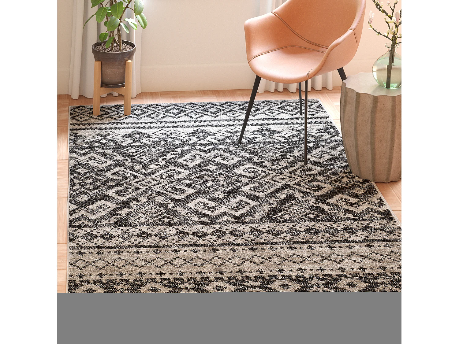 Tapis Gris/Noir 122 X 183 cm - Amina