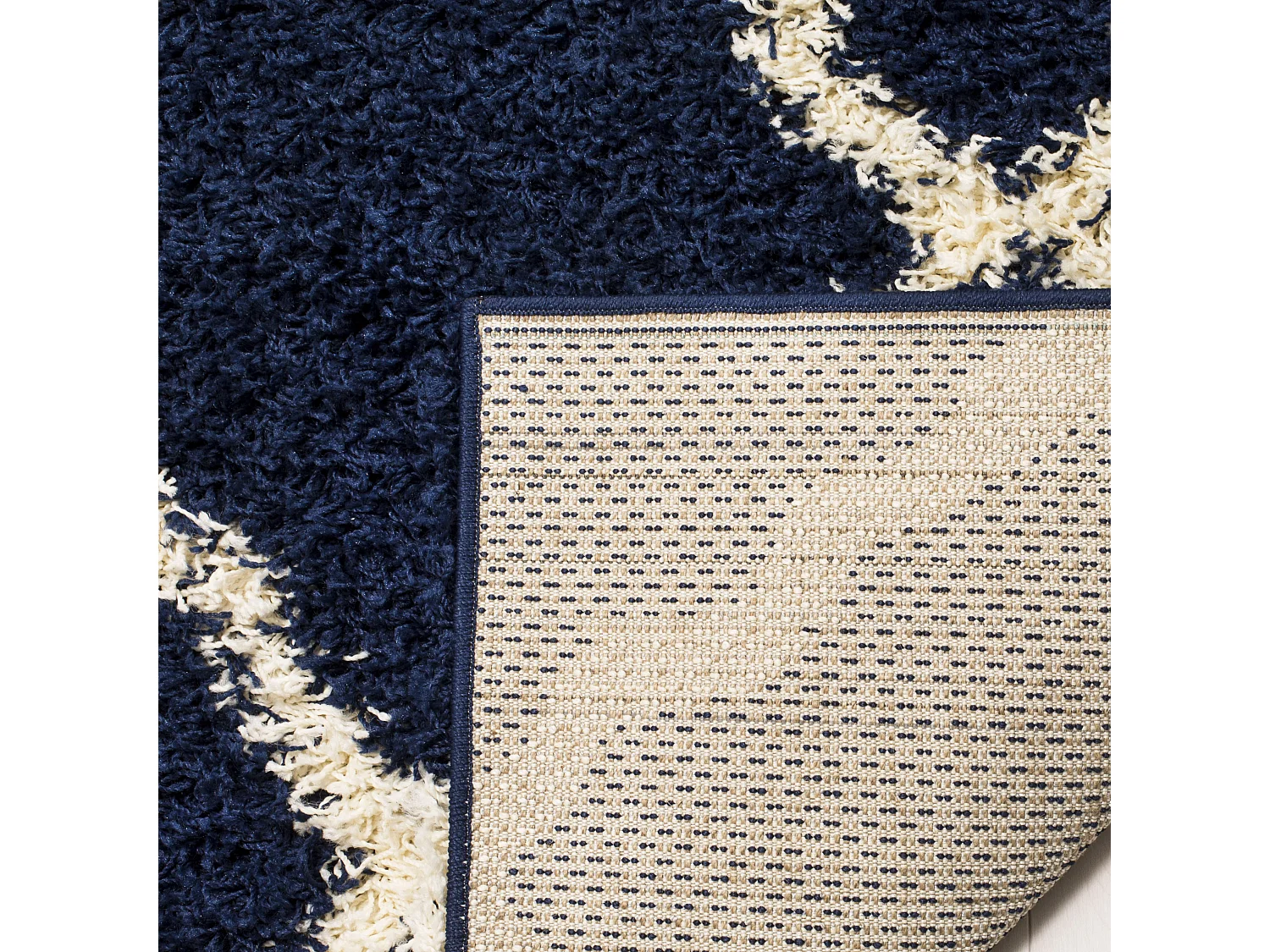 Tapis Bleu Marine/Neutre 122 X 183 cm - Aldo