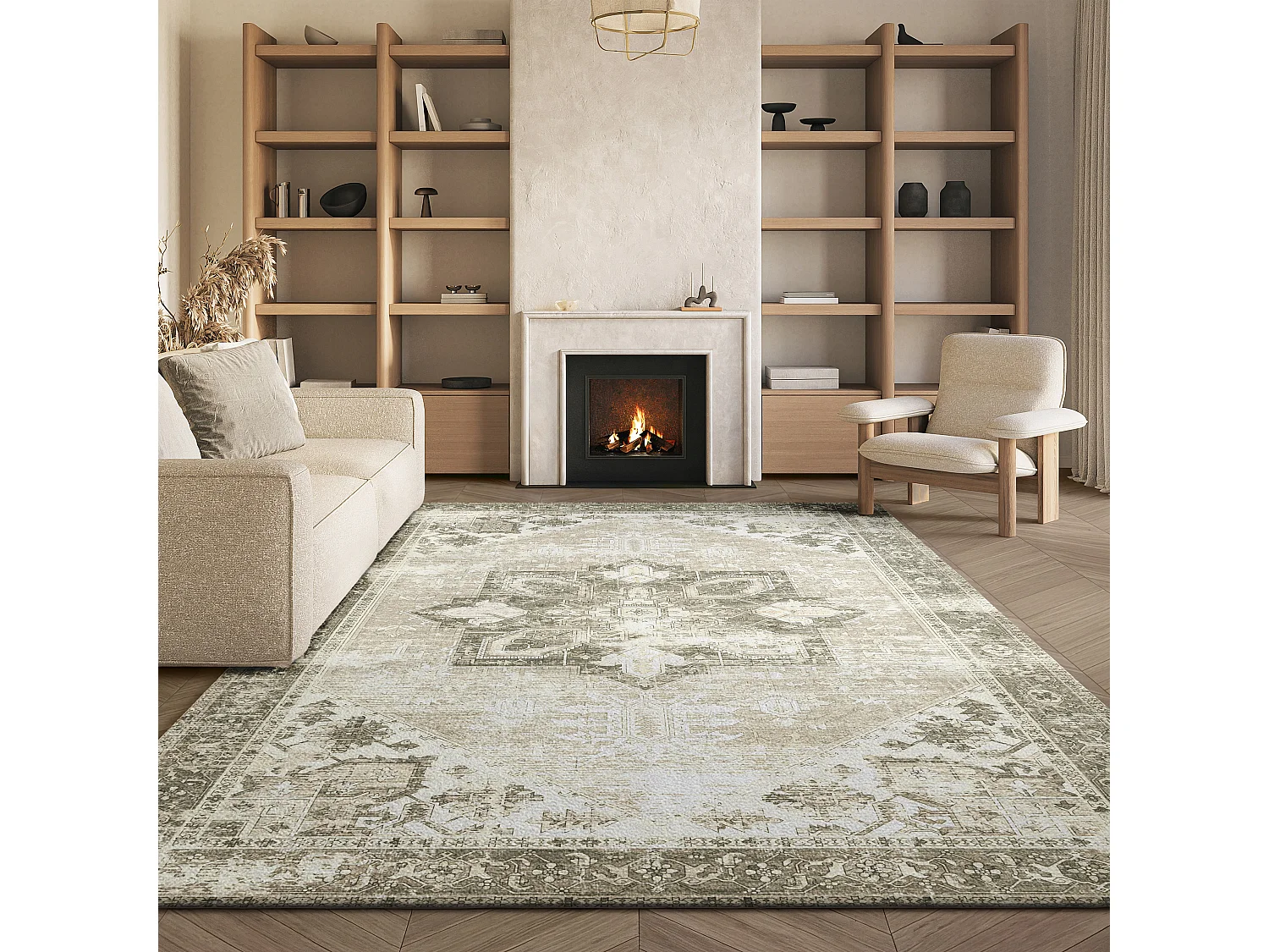 Tapis Sage/Ivoire 183 X 183 cm - Kushim