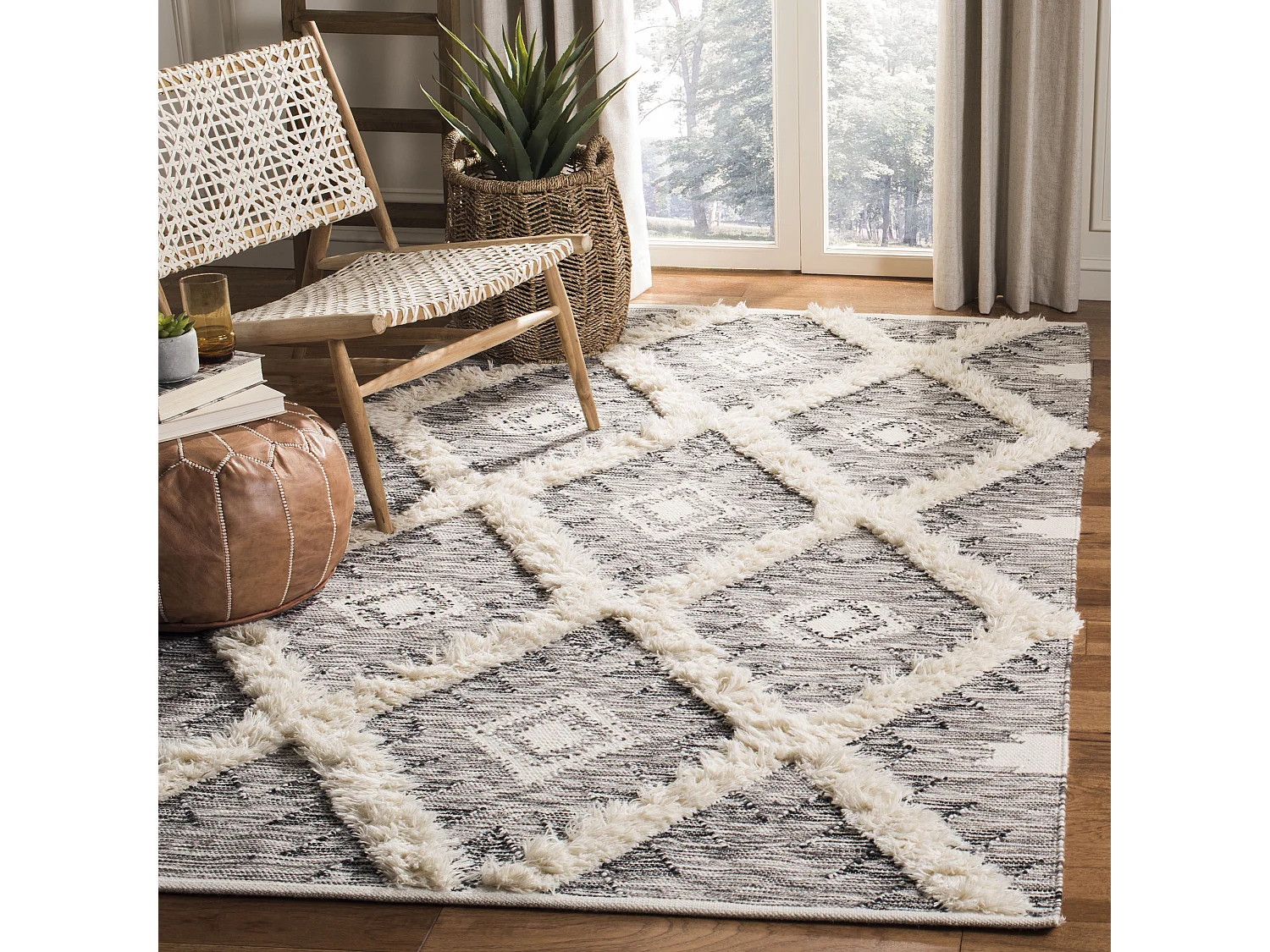 Tapis Noir/Neutre 183 X 274 cm - Emmeline