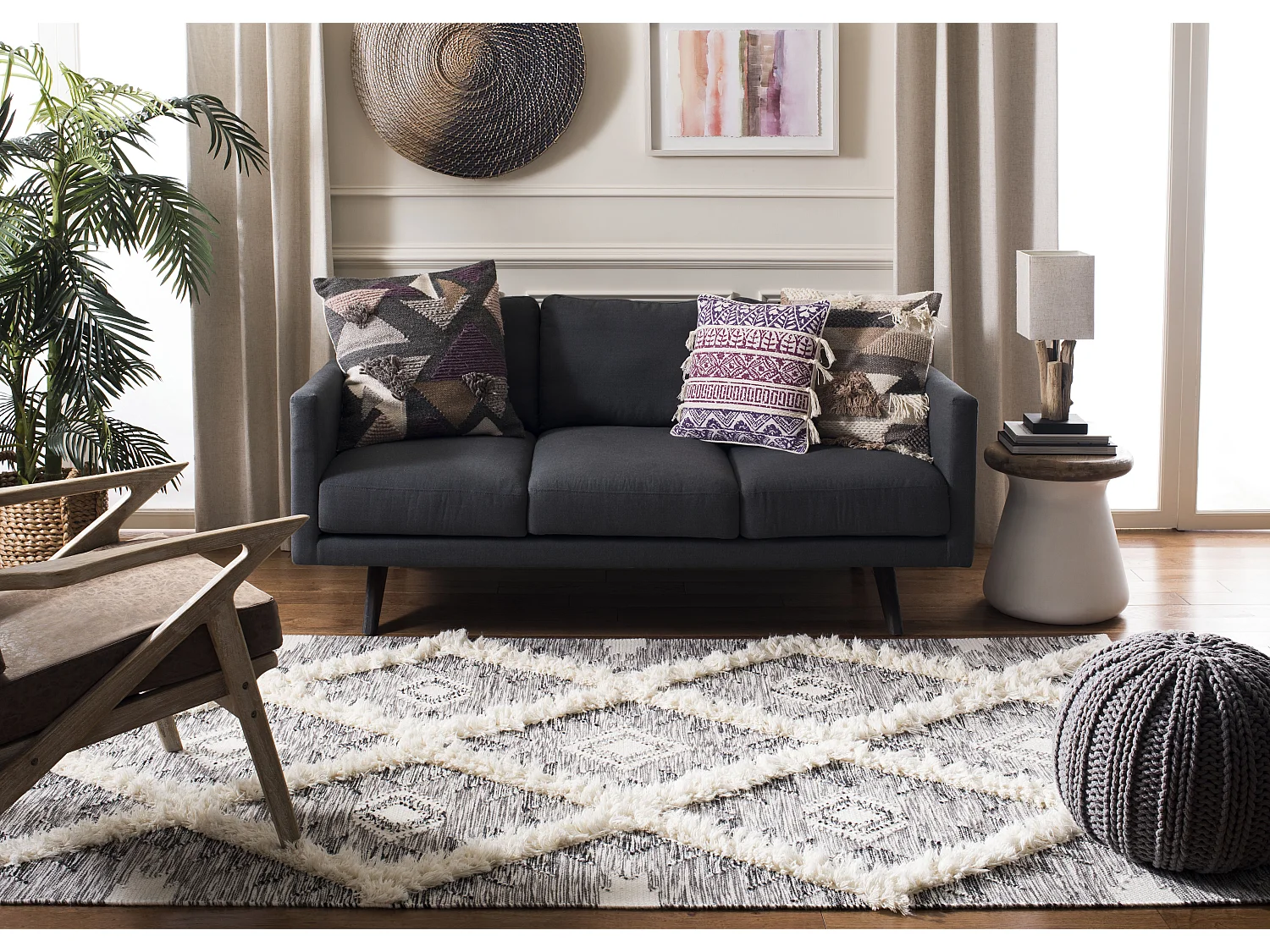 Tapis Noir/Neutre 183 X 274 cm - Emmeline