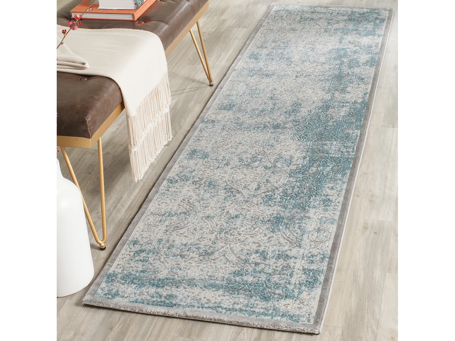 Tapis Bleu/Neutre 66 X 244 cm - Amala
