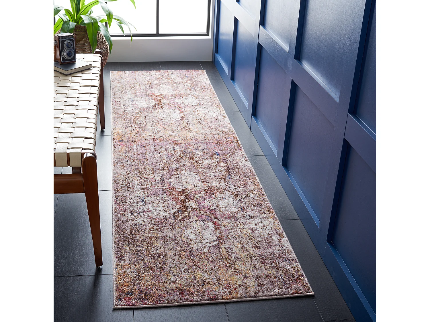 Tapis Rose/Gris 69 X 244 cm - Lilibeth