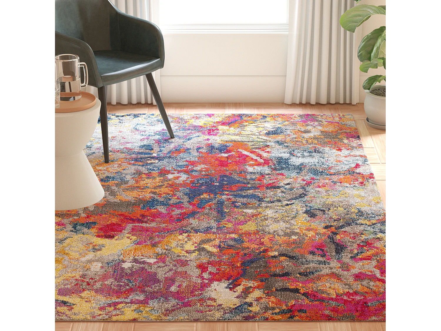Tapis Bleu/Orange 122 X 170 cm - Ember
