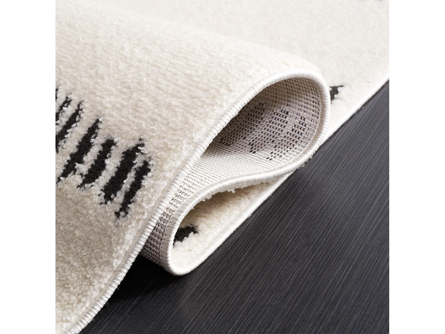 Tapis Ivoire/Noir 183 X 274 cm - Aramin