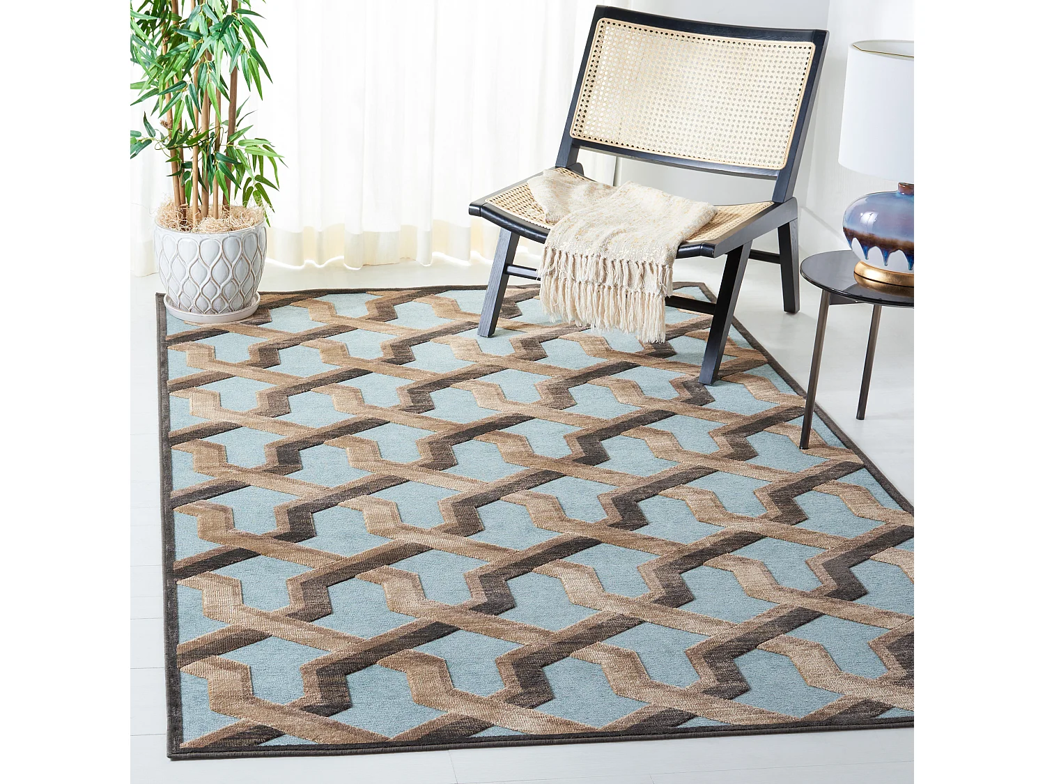 Tapis Gris/Bleu 160 X 229 cm - Caguas