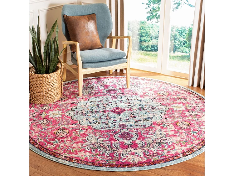 Tapis Fuchsia/Sarcelle 122 X 122 cm - Maia