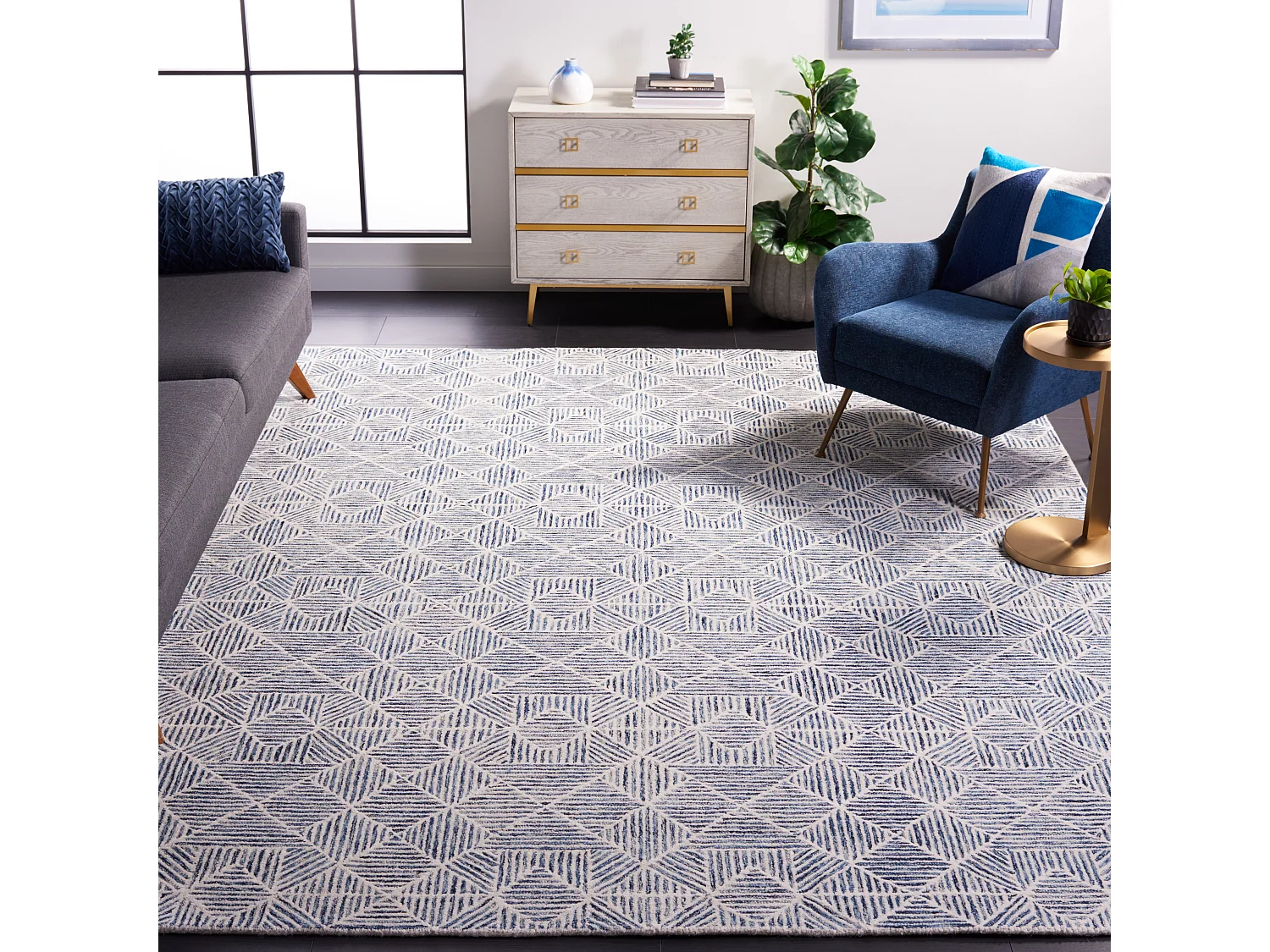 Tapis Bleu/Ivoire 244 X 305 cm - Azure