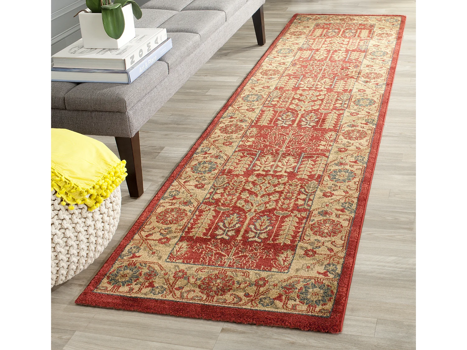 Tapis Rouge/Neutre 66 X 244 cm - Marco