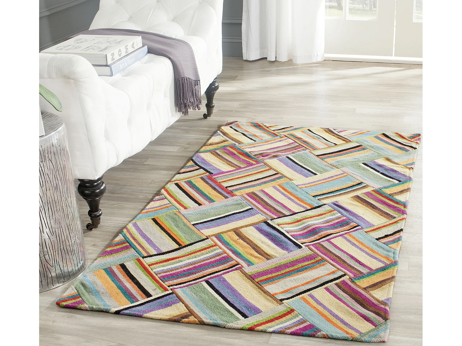 Tapis Rose/Multicolore 91 X 152 cm - Tej