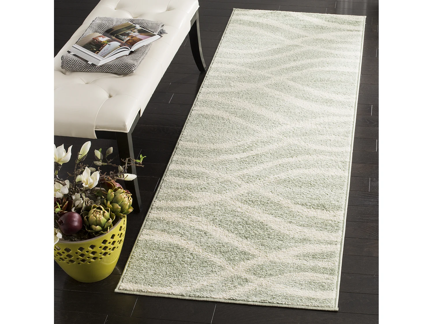 Tapis Sauge/Crème 76 X 183 cm - Leocadia