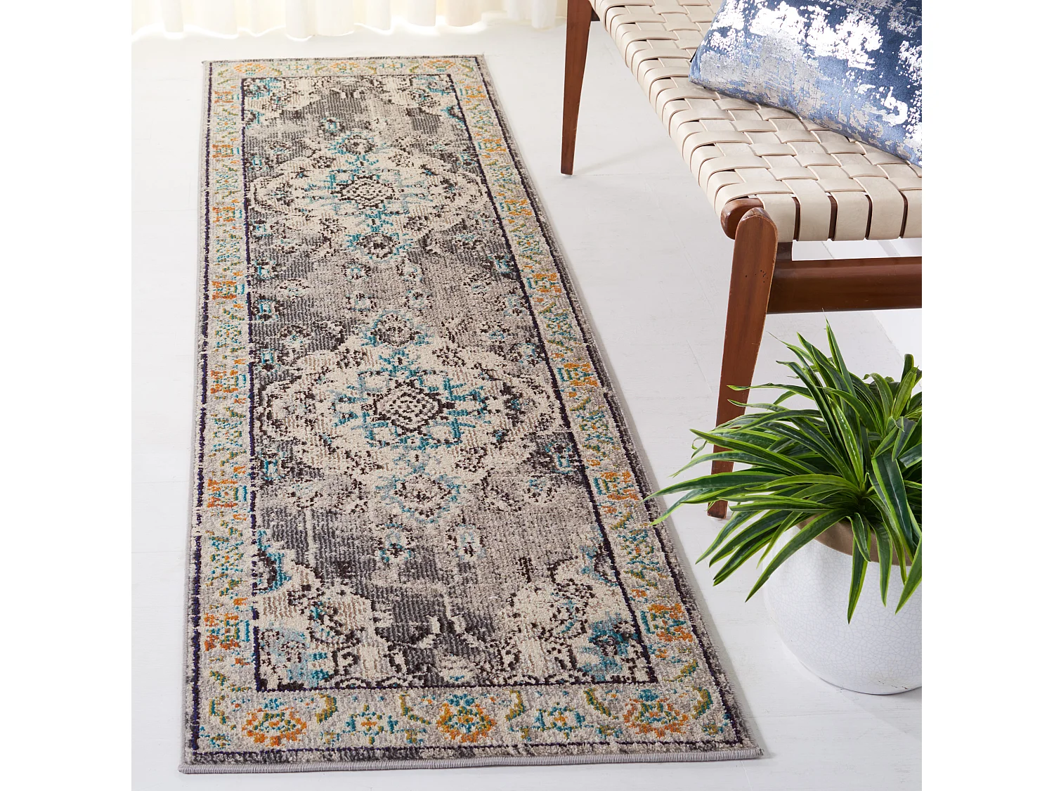 Tapis Gris/Bleu 66 X 183 cm - Milà