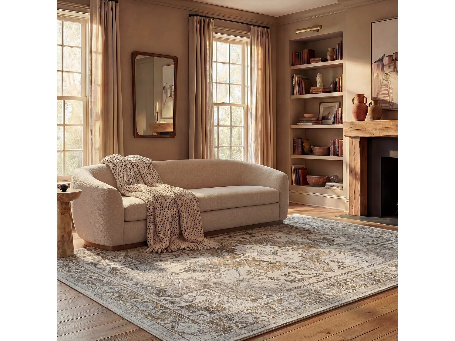 Tapis Beige/Or 244 X 305 cm - Bailee