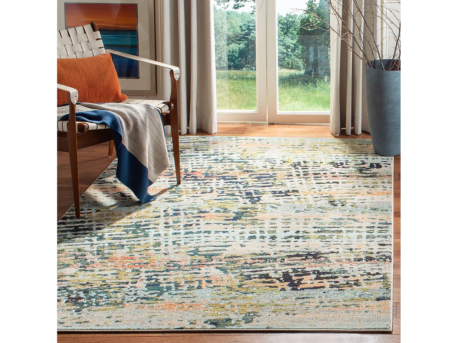 Tapis Neutre/Bleu 122 X 183 cm - Rachel