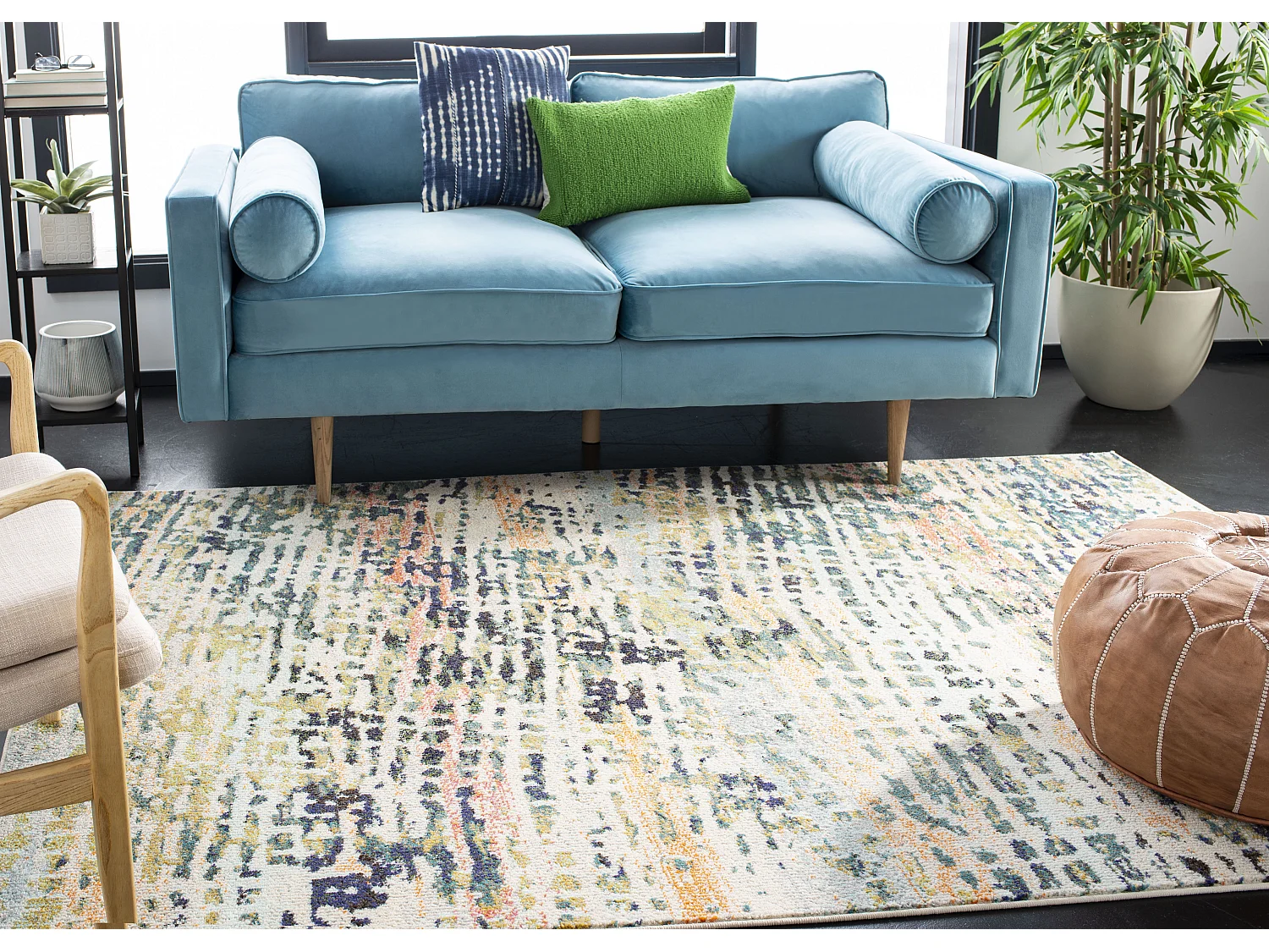 Tapis Neutre/Bleu 122 X 183 cm - Rachel
