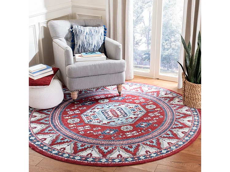 Tapis Rouge/Bleu 201 X 201 cm - Kara
