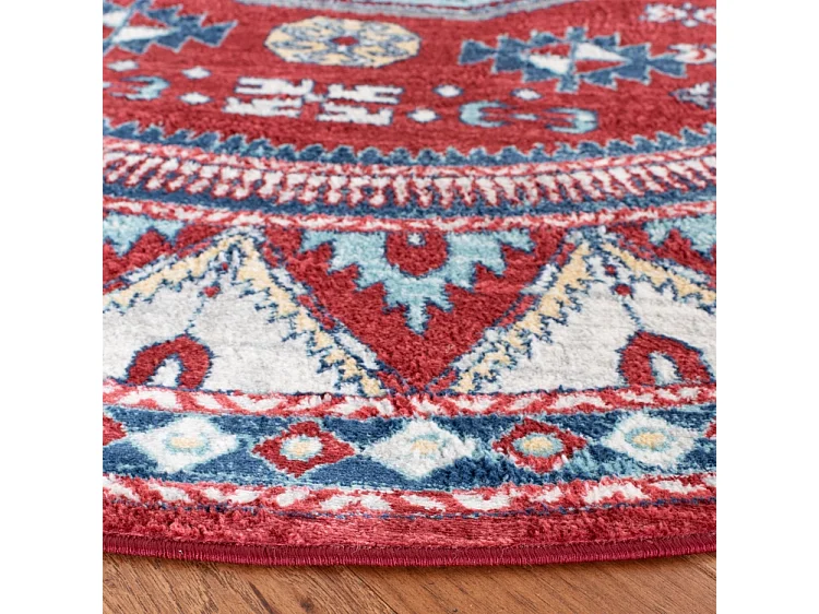 Tapis Rouge/Bleu 201 X 201 cm - Kara