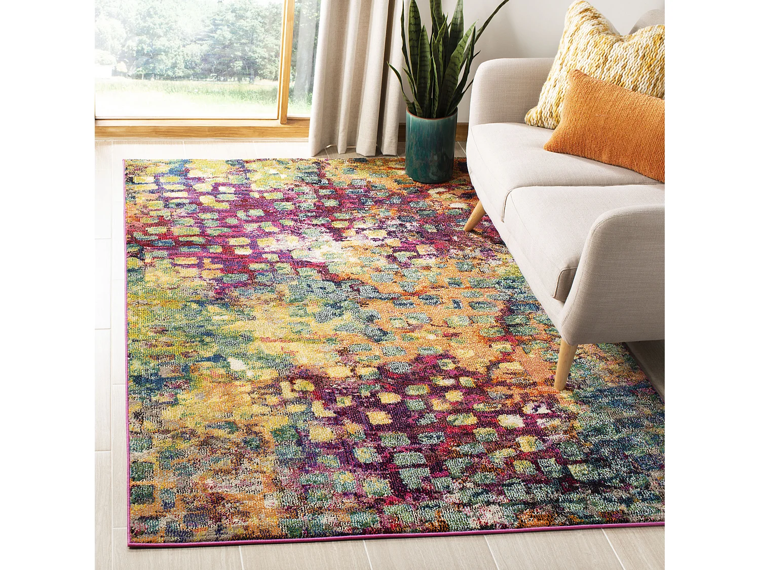 Tapis Rose/Multicolore 122 X 170 cm - Alec