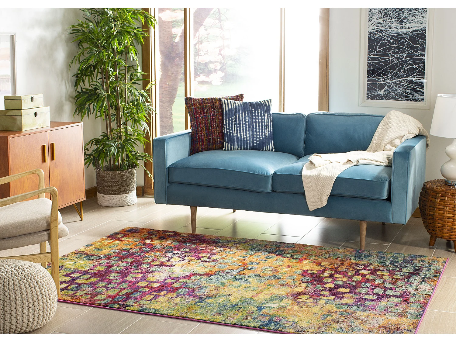 Tapis Rose/Multicolore 122 X 170 cm - Alec