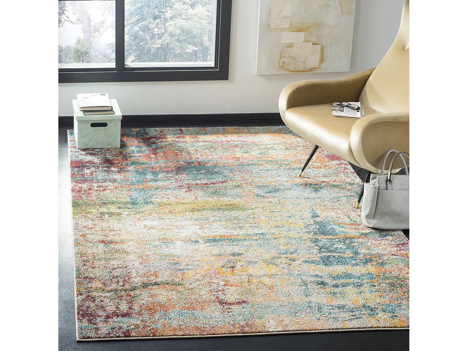 Tapis Bleu/Orange 122 X 170 cm - Arya